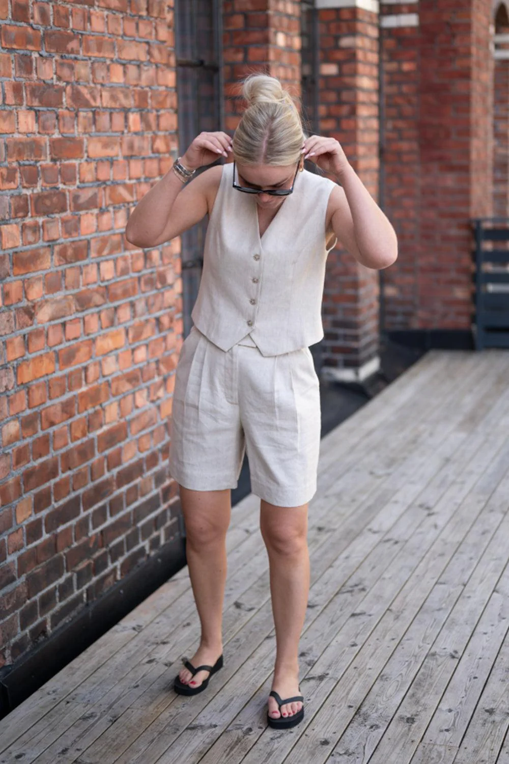 Daria Shorts Light Sand Melange - Image 2